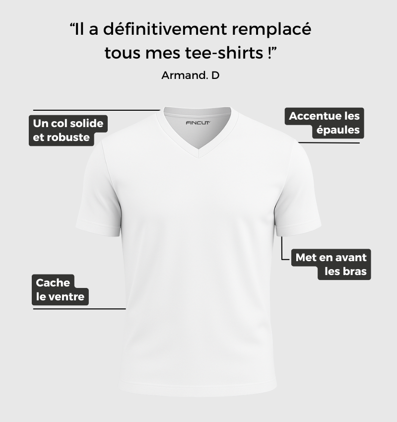 Pack de 9 Col V - Blanc
