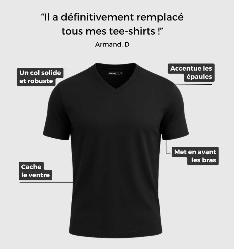 Le Tee-shirt Col V - Gris
